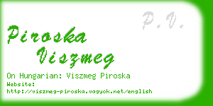 piroska viszmeg business card